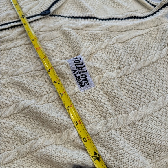 Taylor Swift Folklore Album Cable Knit Cardigan Cream Star Patch - Picture 5 of 8